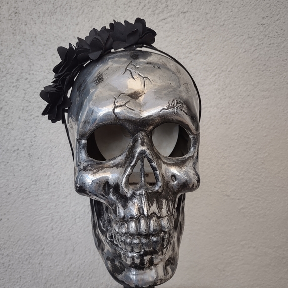 Handmade Floral Headband with Rhinestones Dressy Contemporary Holiday Festive - Picture 2 of 7